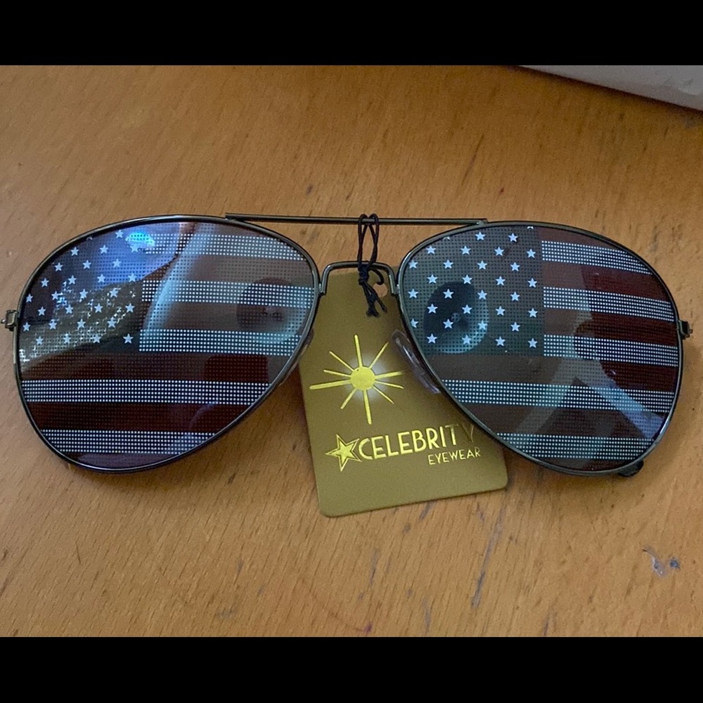 Celebrity Eyewear Unisex America Flag Design Style Glasses